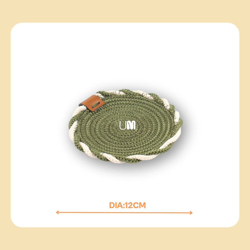 Olive Charm Rope Coasters (Set of 6)