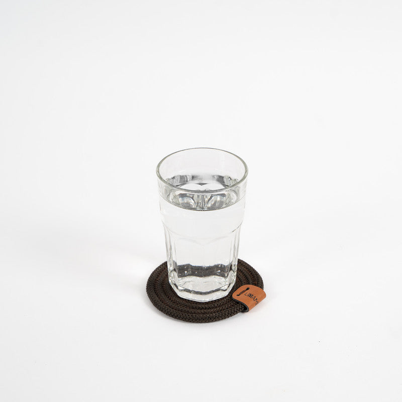 Midnight Luxe Brown Rope Coasters (Set of 6)