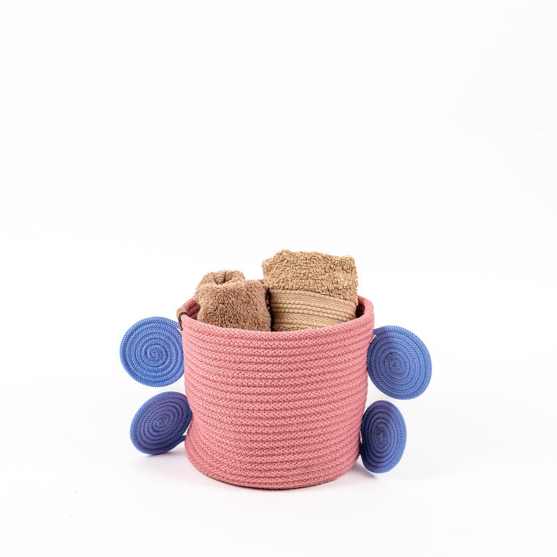 Pink Bliss Braided Rope Basket