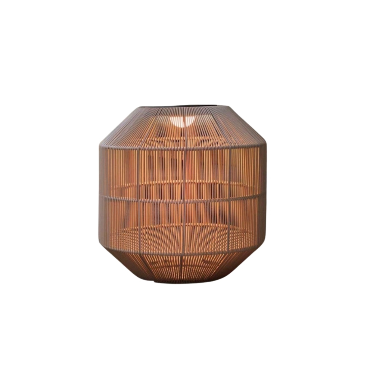 Amber Glow Handwoven Table Lantern