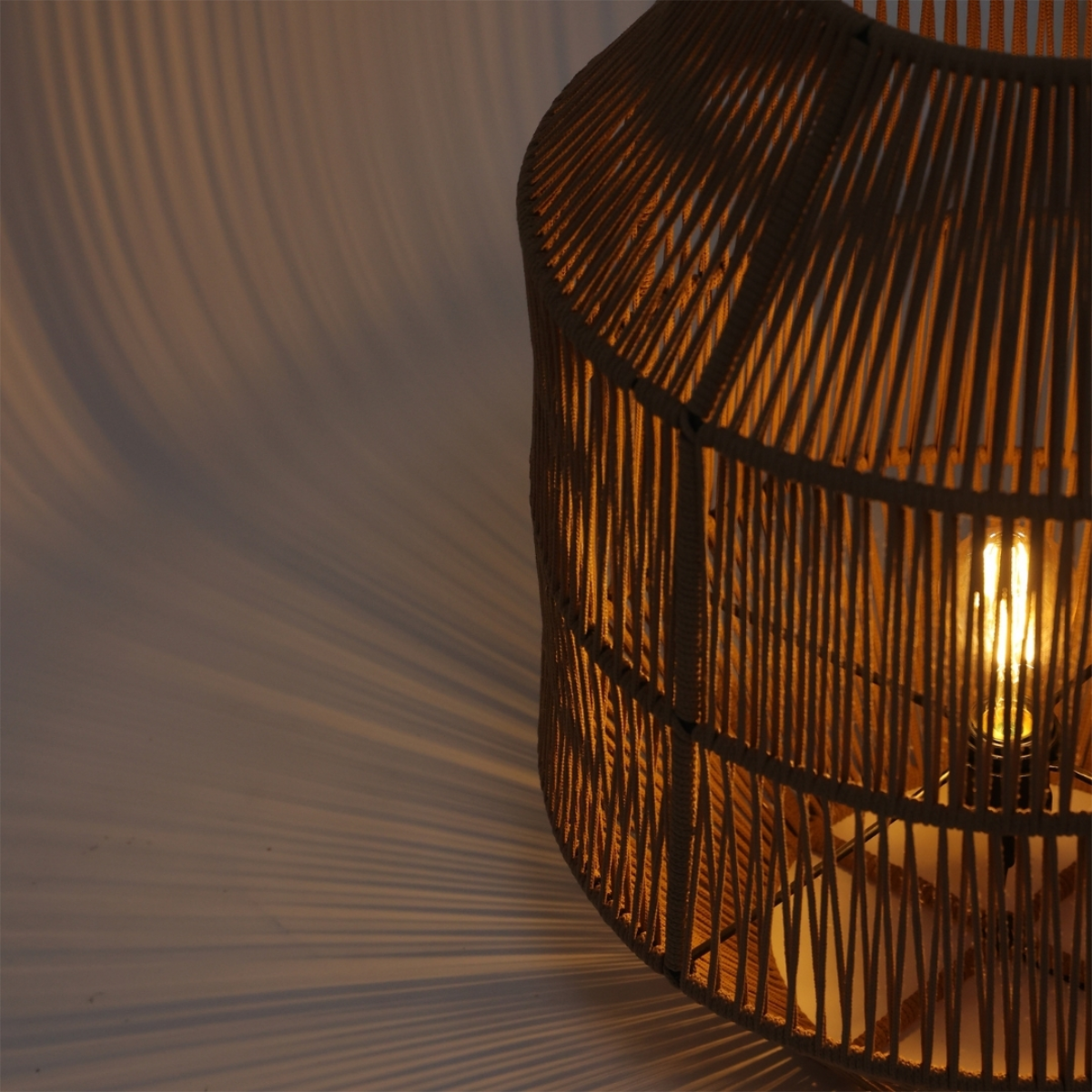 Amber Glow Handwoven Table Lantern