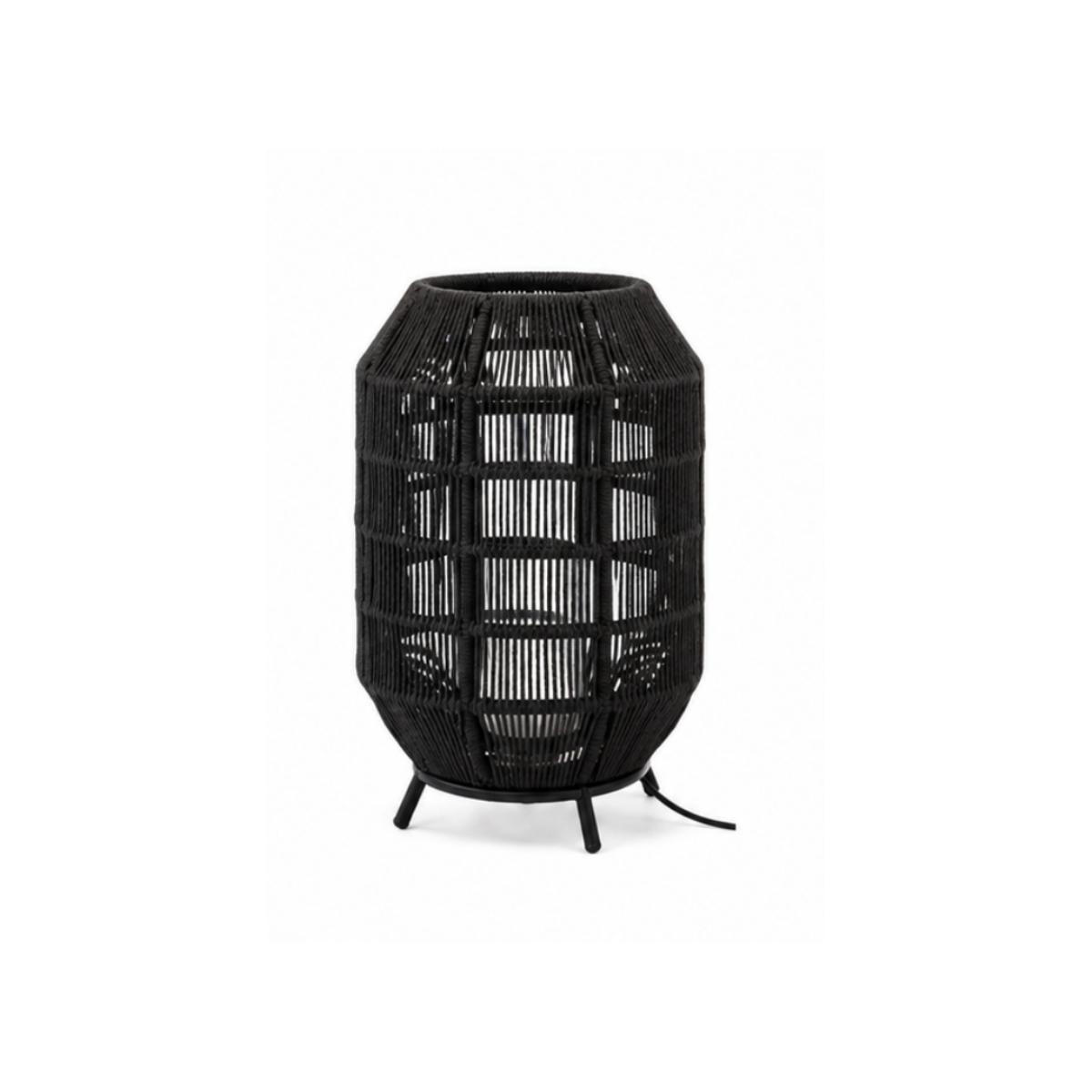 Structured Weave Lantern – Dark Grey