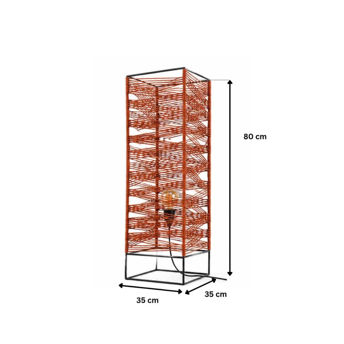 Architectural Rope Floor Lamp – Terracotta