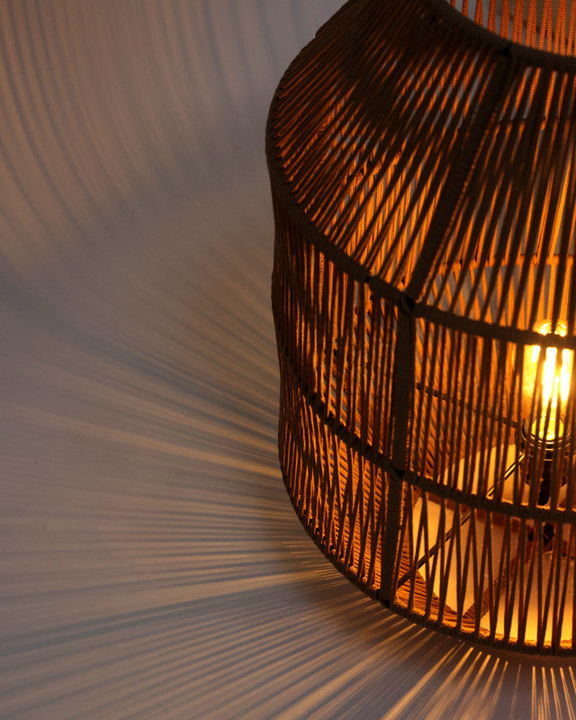 Umami Studio Amber Glow Handwoven Table Lantern