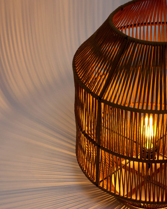 Umami Studio Amber Glow Handwoven Table Lantern