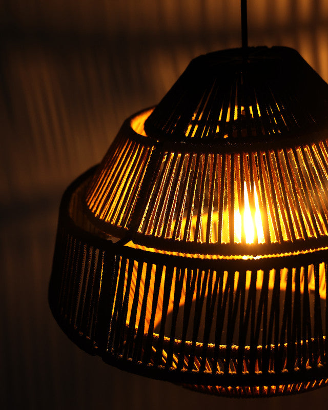 Umami Studio Noir Weave Dual-Layer Pendant Lamp