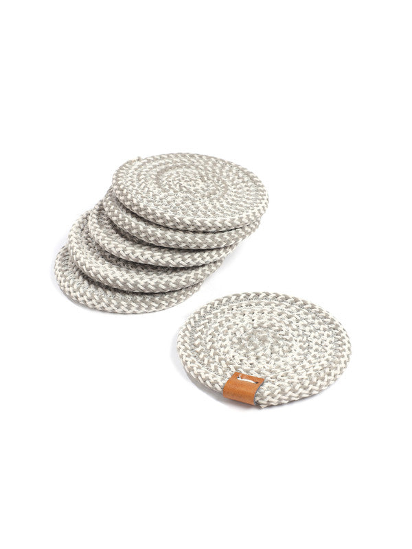 Silverstone Charm Grey Rope Coasters (Set of 6)