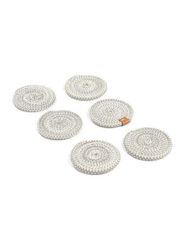 Silverstone Charm Grey Rope Coasters (Set of 6)
