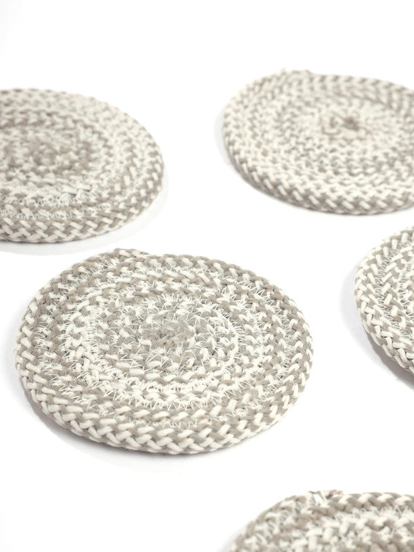 Silverstone Charm Grey Rope Coasters (Set of 6)