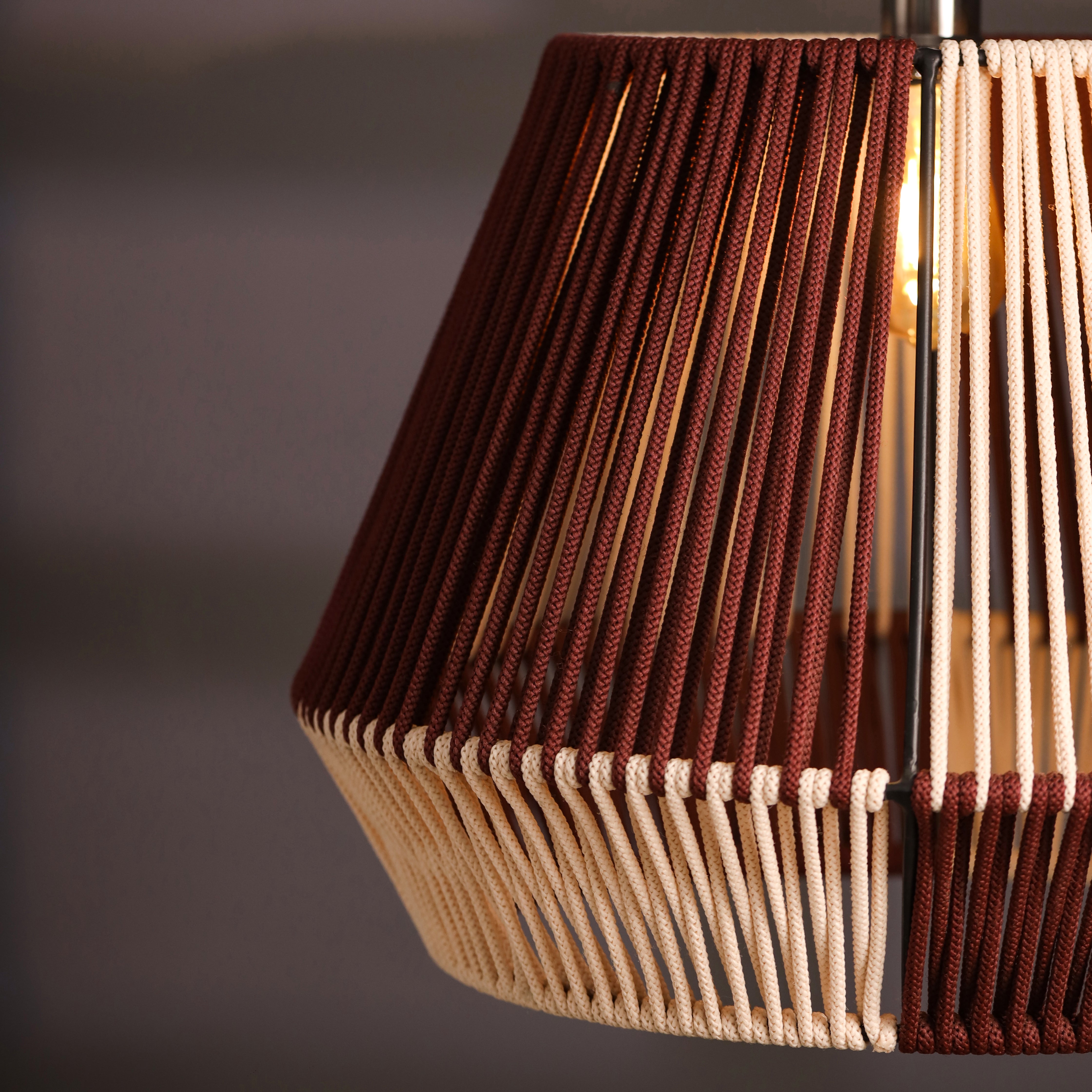 Mulberry Curve Maroon and Natural Lamp