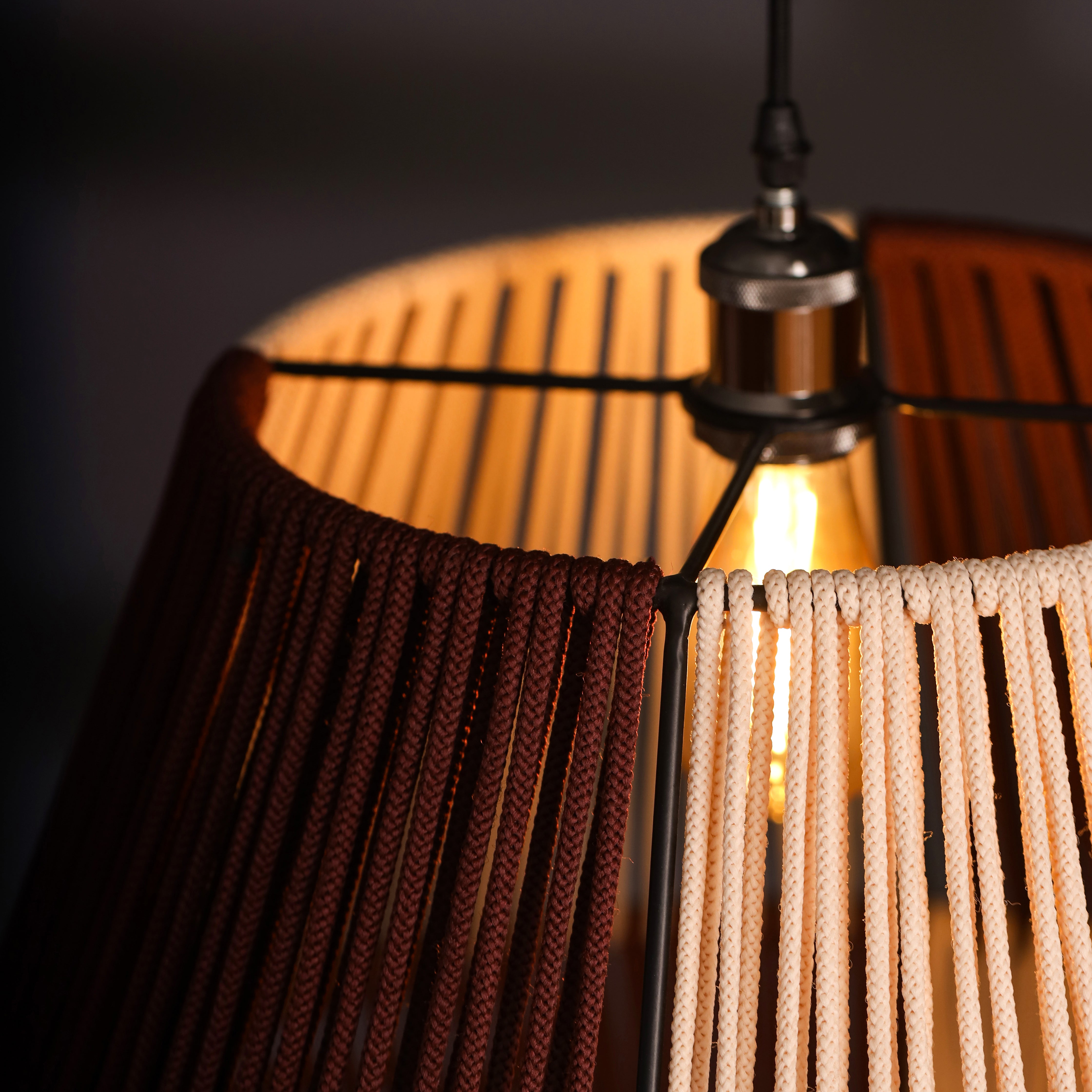 Mulberry Curve Maroon and Natural Lamp