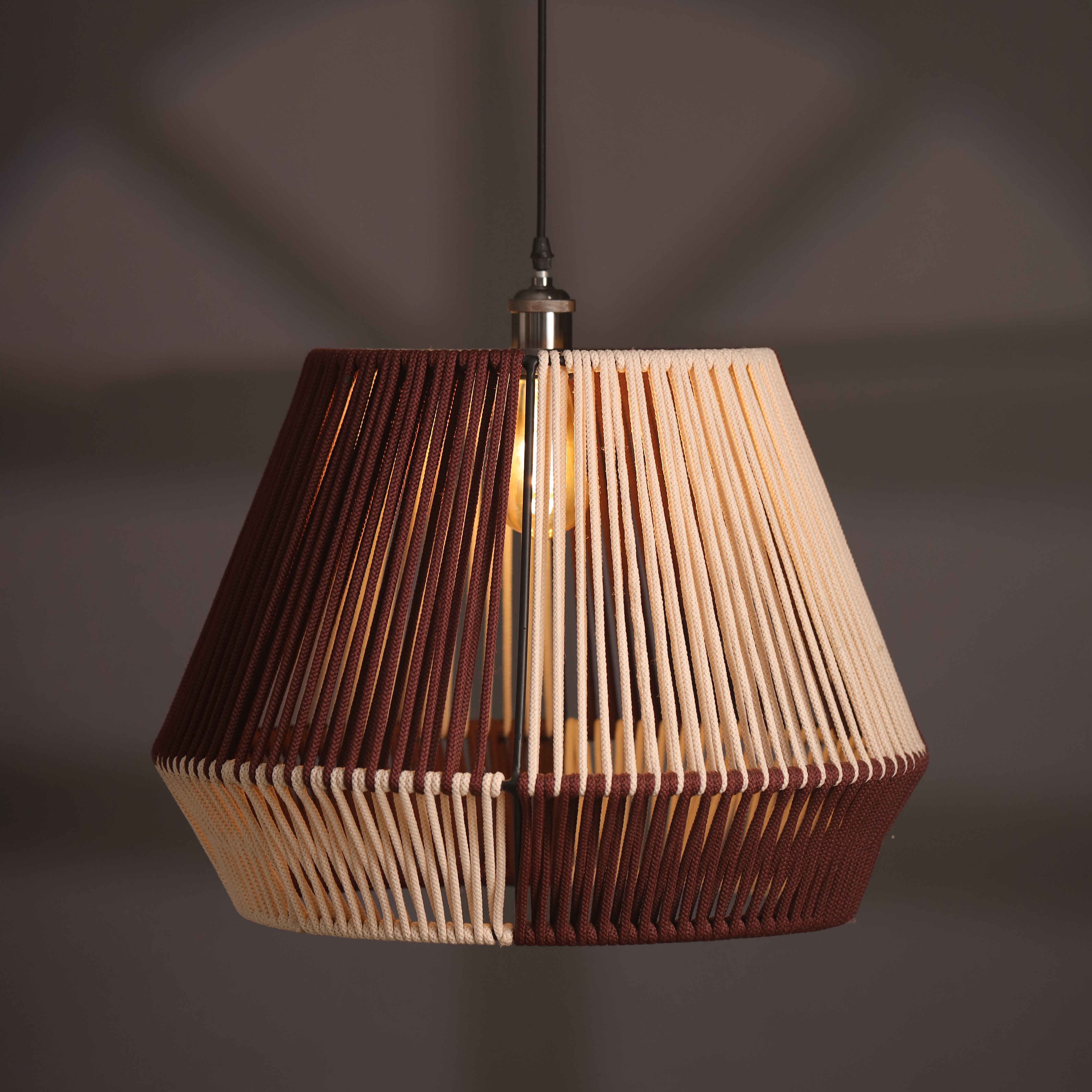 Mulberry Curve Maroon and Natural Lamp
