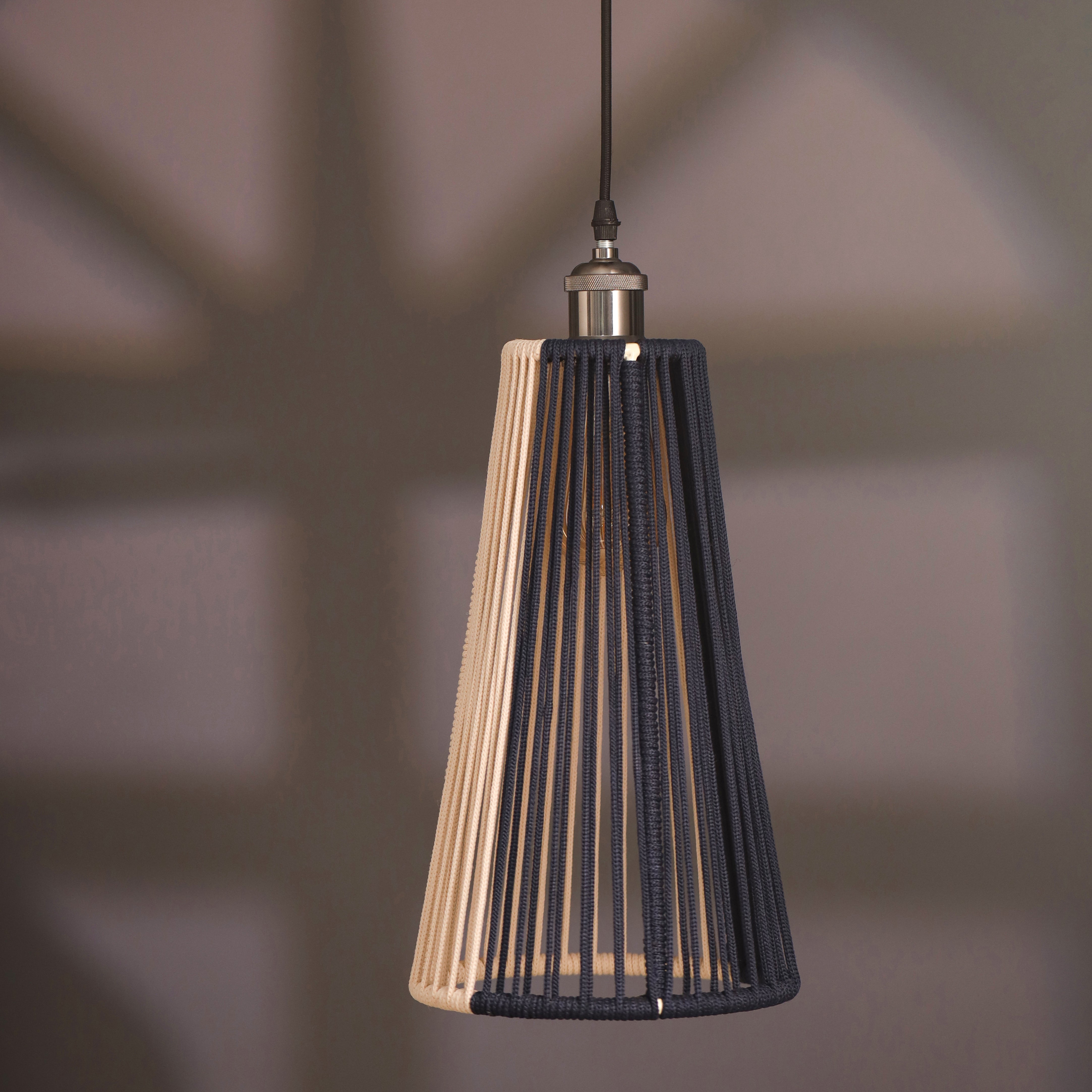 Navy Whisper Persian Blue and Natural Pendant Lamp