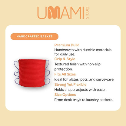 Umami Studio’s Scarlet Bloom Rope Basket and planter cover