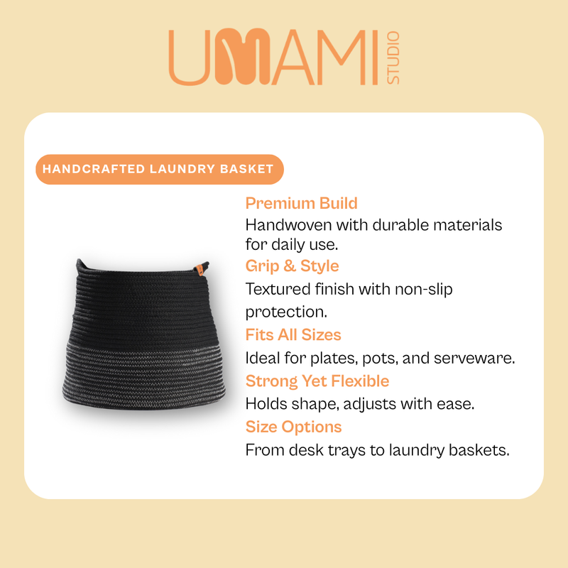Umami Studio’s Ebony Elegance Laundry Basket