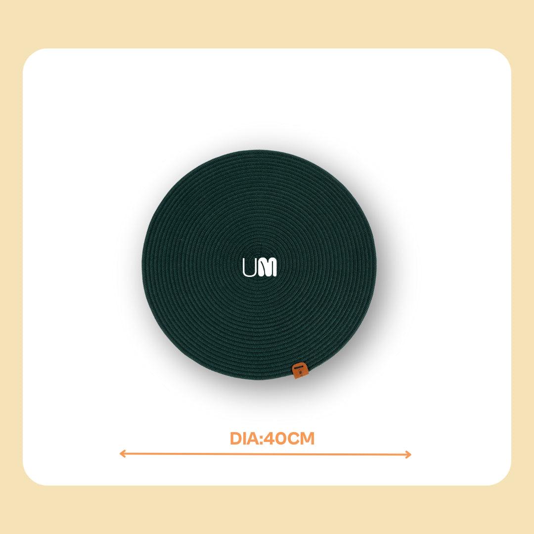 Serene Green Luxe Dining Mats (Set of 2)