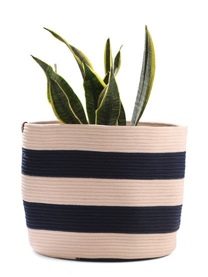 Umami Studio’s Coastal Stripes Basket & Planter Cover