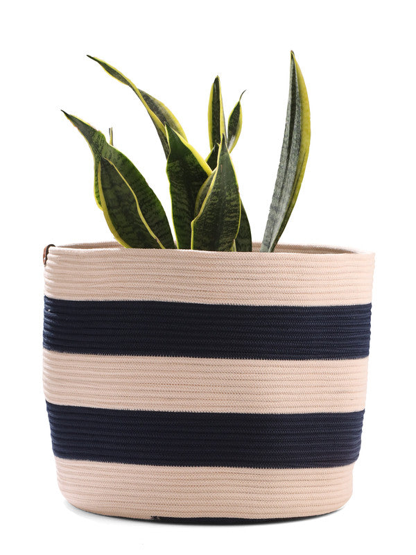 Umami Studio’s Coastal Stripes Basket & Planter Cover