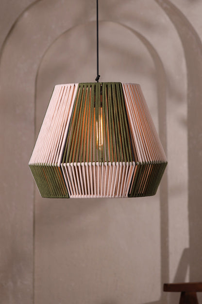 Natura Duo Olive Green and Natural Rope Pendant Lamp