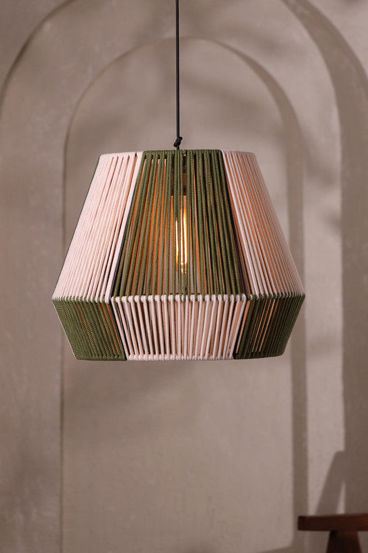 Natura Duo Olive Green and Natural Rope Pendant Lamp