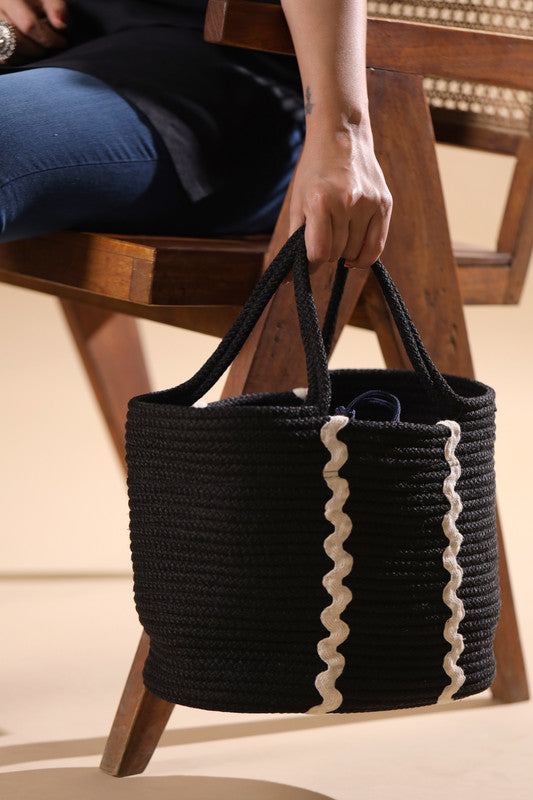 Midnight Voyager Tote Bag with Secure Closure