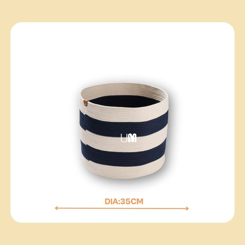 Umami Studio’s Coastal Stripes Basket & Planter Cover