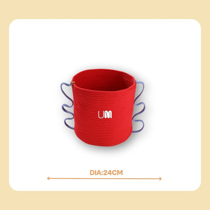 Umami Studio’s Scarlet Bloom Rope Basket and planter cover