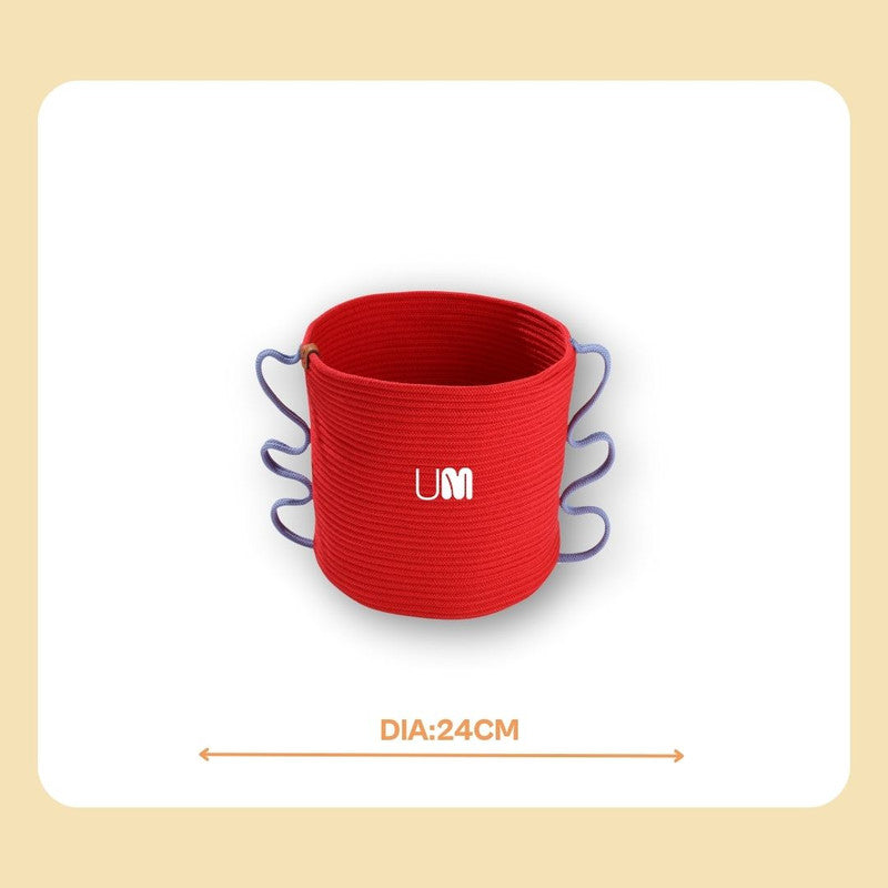 Umami Studio’s Scarlet Bloom Rope Basket and planter cover