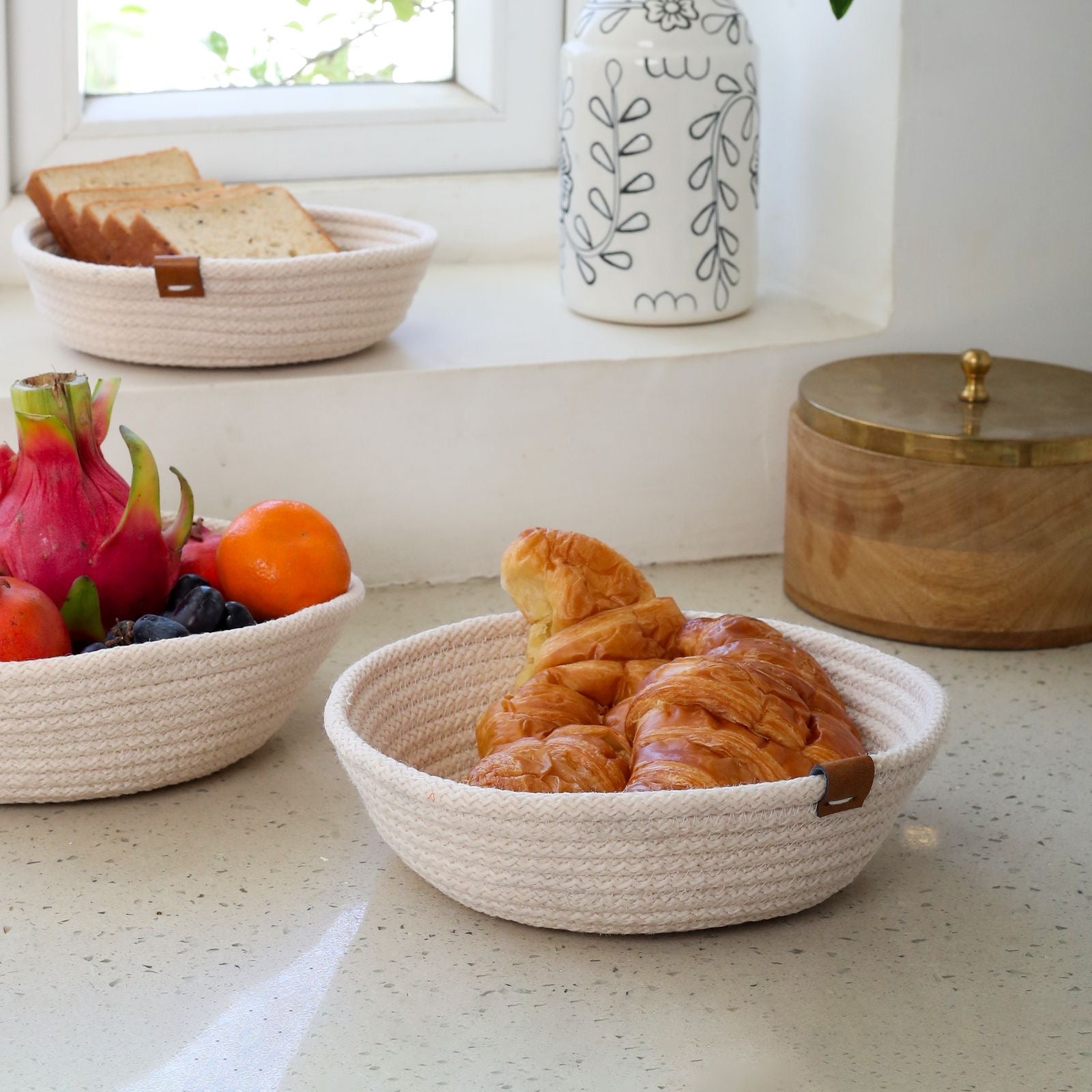 Petite Serenity White Basket Set of 3