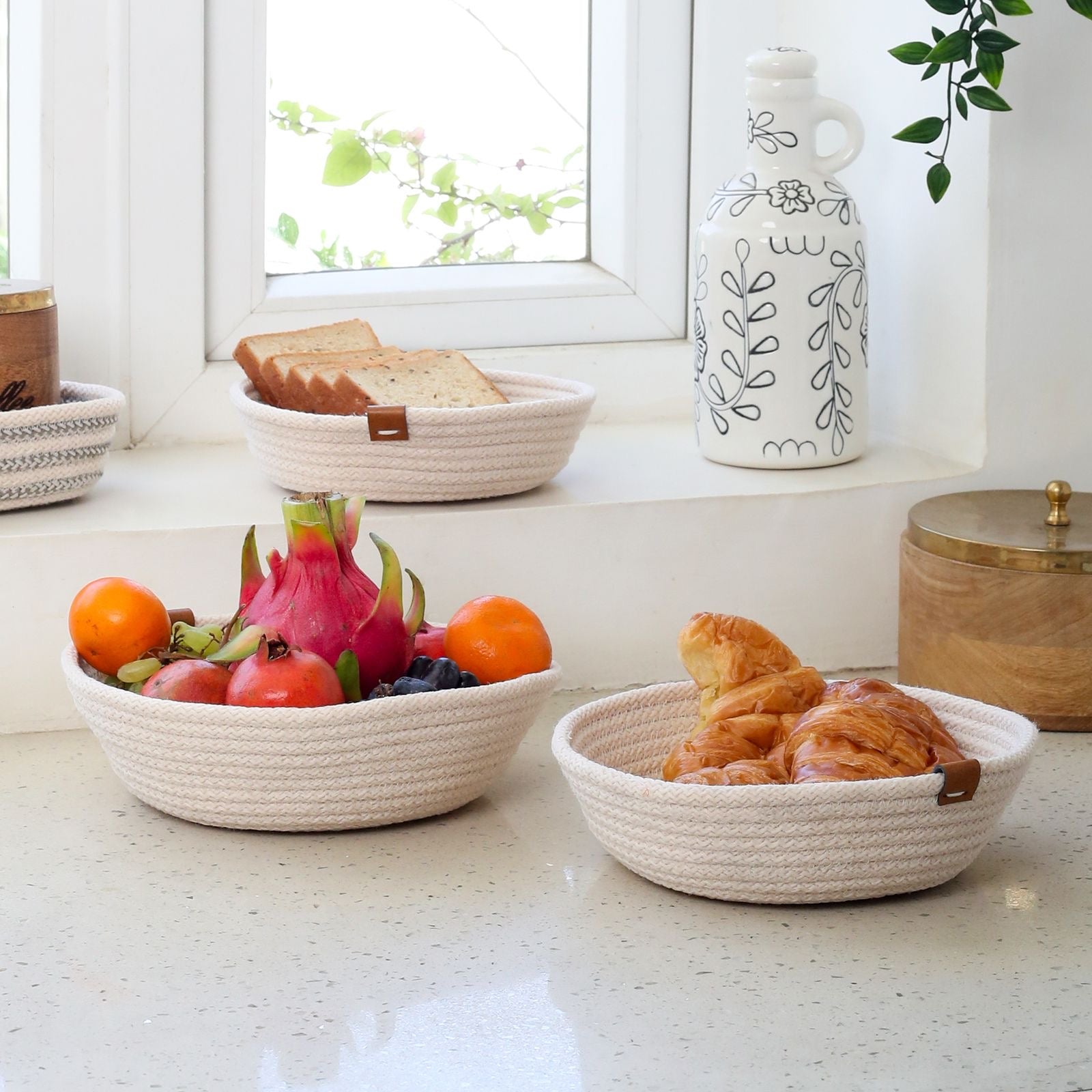 Petite Serenity White Basket Set of 3