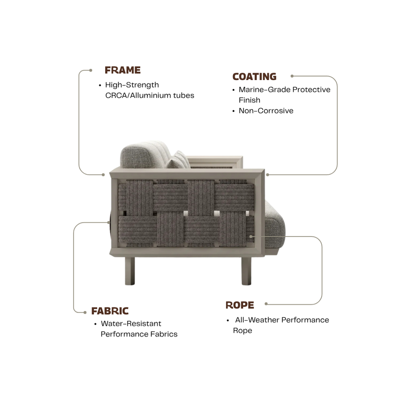 Drift Noir 3 Seater Sofa