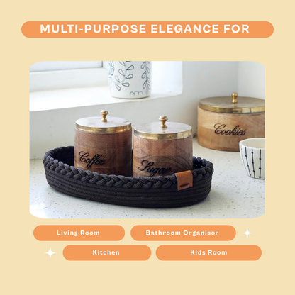 Compact Rustic Charm Brown Basket