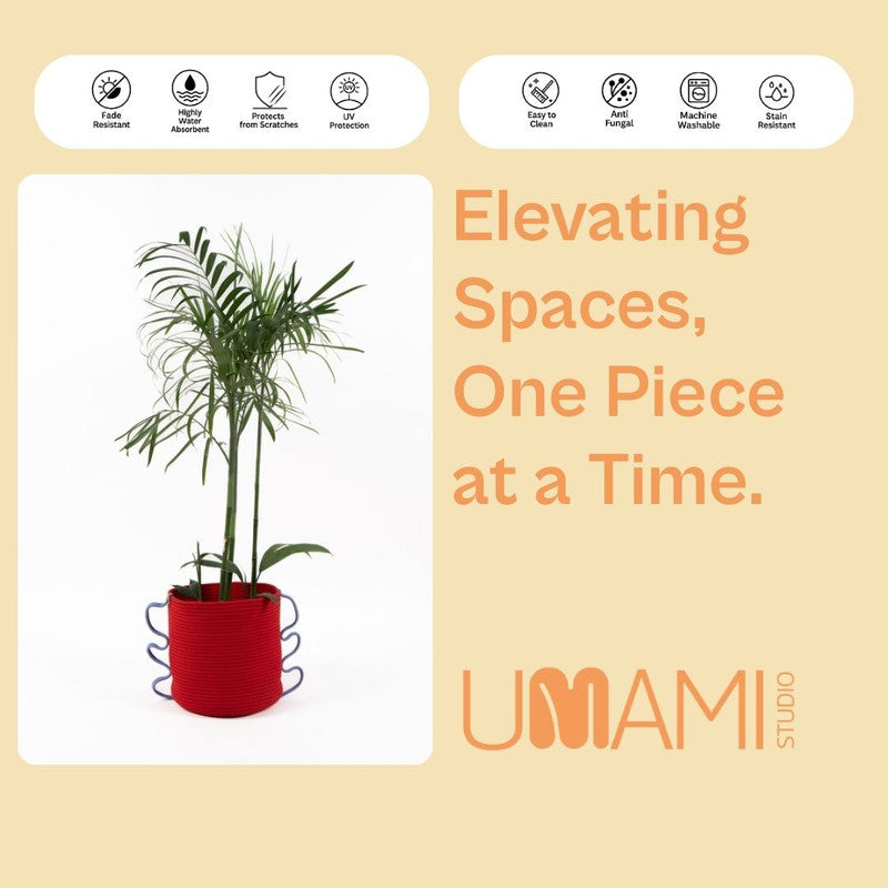 Umami Studio’s Scarlet Bloom Rope Basket and planter cover