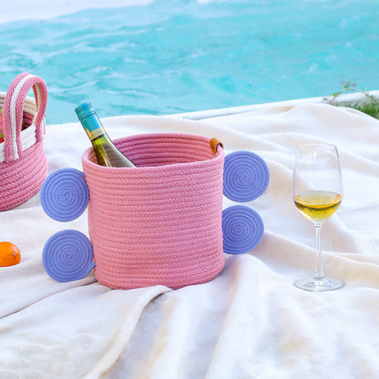 Pink Bliss Braided Rope Basket