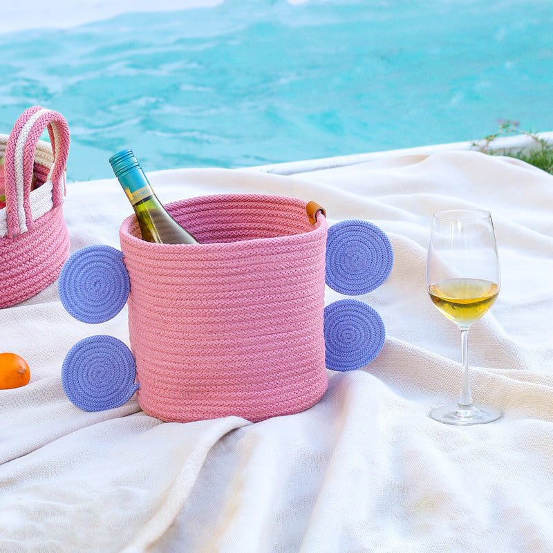 Pink Bliss Braided Rope Basket