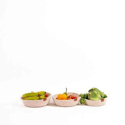 Petite Serenity White Basket Set of 3
