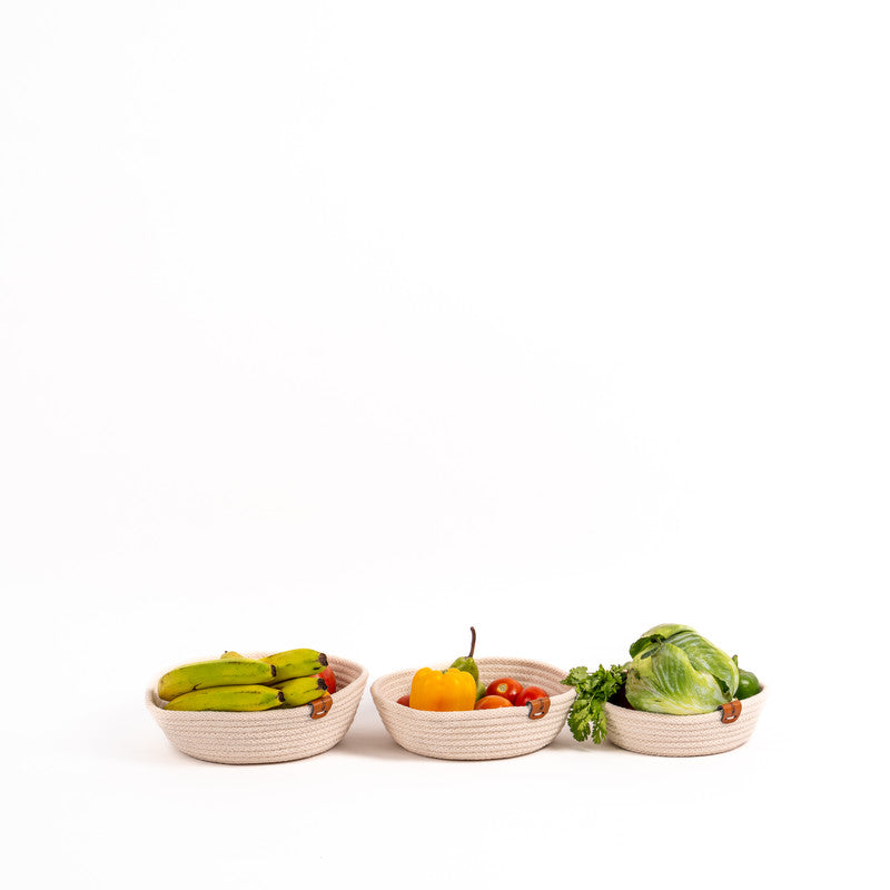 Petite Serenity White Basket Set of 3