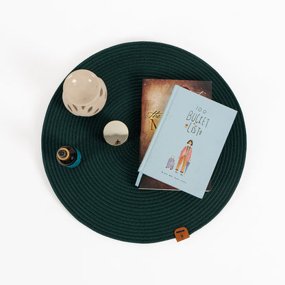 Serene Green Luxe Dining Mats (Set of 2)