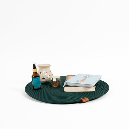 Serene Green Luxe Dining Mats (Set of 2)