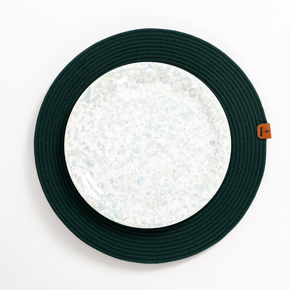 Serene Green Luxe Dining Mats (Set of 2)