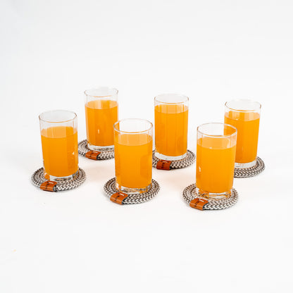 Silverstone Charm Grey Rope Coasters (Set of 6)
