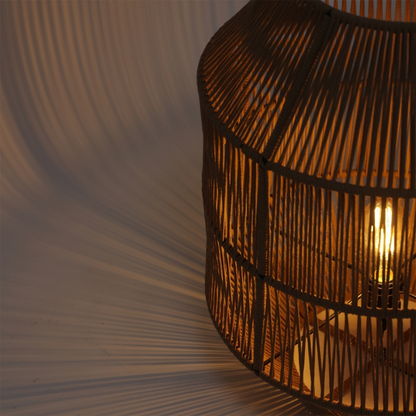 Amber Glow Handwoven Table Lantern