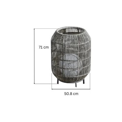 Layered Rope Floor Lamp – Silk Grey