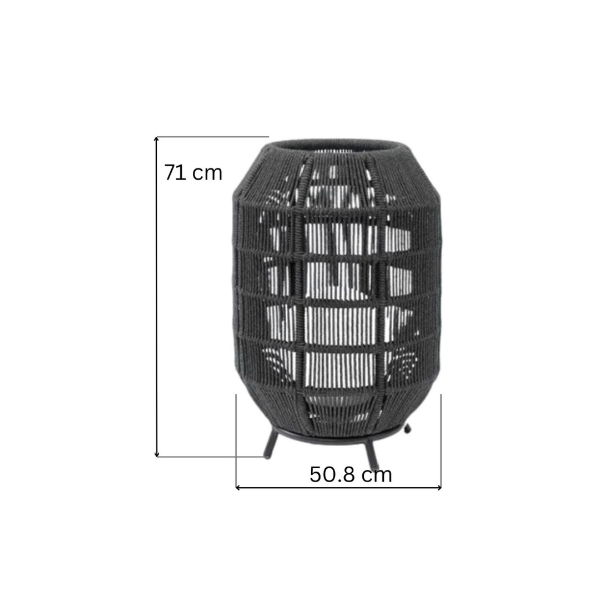 Structured Weave Lantern – Dark Grey