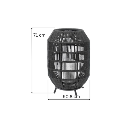 Structured Weave Lantern – Dark Grey