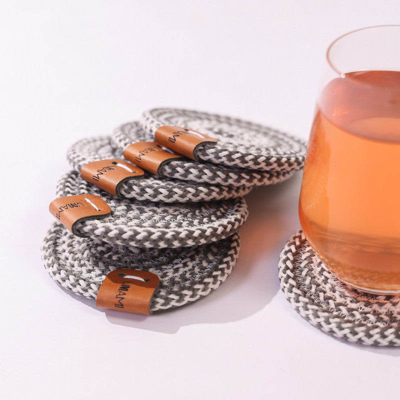 Silverstone Charm Grey Rope Coasters (Set of 6)