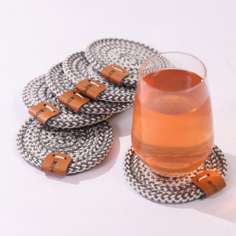 Silverstone Charm Grey Rope Coasters (Set of 6)