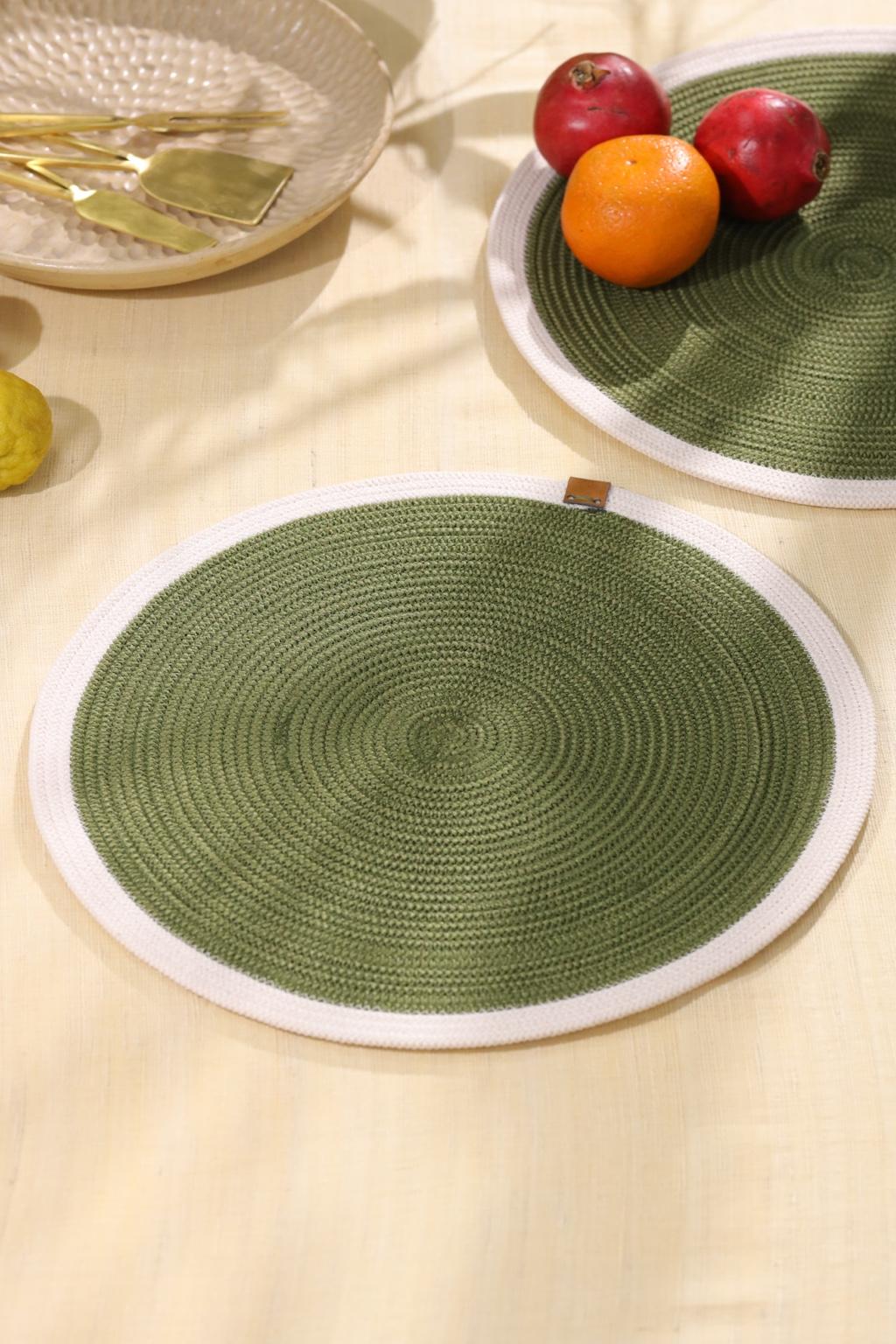 Olive Whisper Dual-Tone Mats (Set of 2)