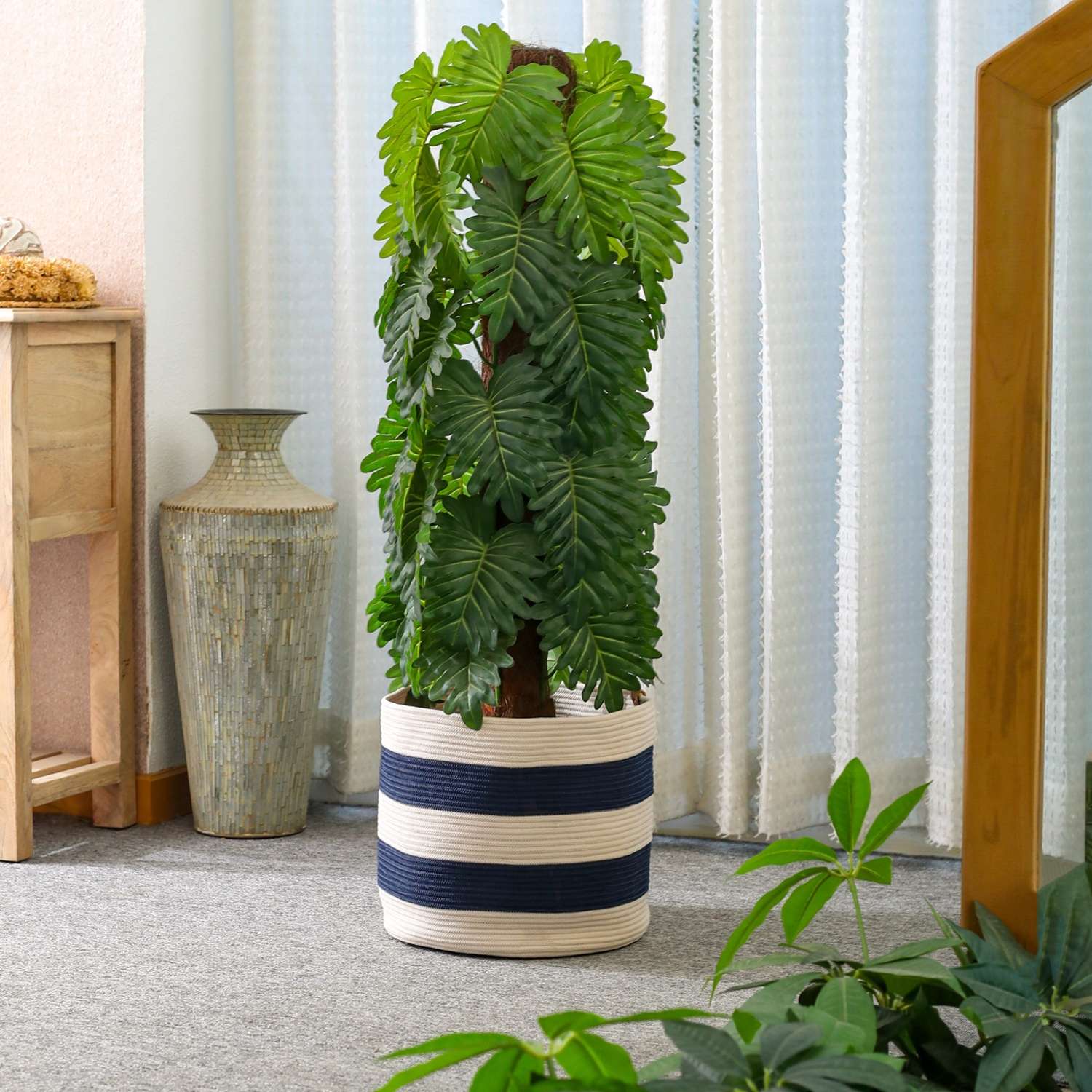 Umami Studio’s Coastal Stripes Basket & Planter Cover