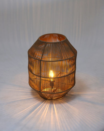 Umami Studio Amber Glow Handwoven Table Lantern